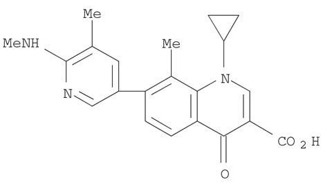 :3-Quinolinecarboxylic acid, 1-cyclopropyl-1,4-dihydro-8-methyl-7-[5-methyl-6-(methylamino)-3-pyridinyl]-4-oxo-